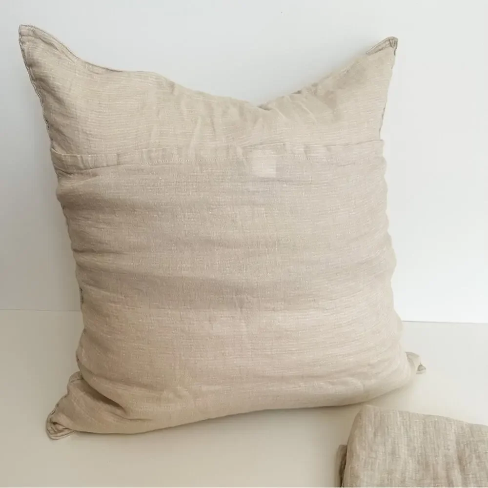 Set of 2 Restoration Hardware Crinkled Linen-Cotton Euro Shams